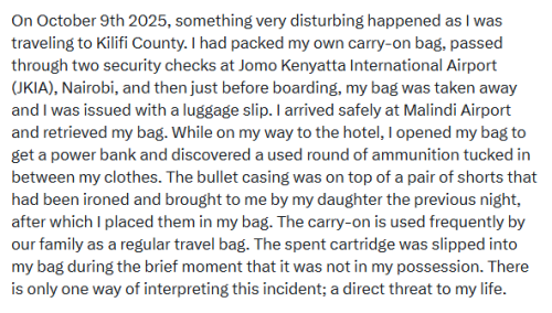 X post by Boniface Mwangi. PHOTO/Screengrab by People Daily Digital