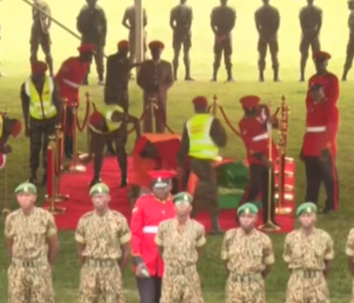 The military conducting their final checks ahead of the body arrival. PHOTO//Screengrab by People Daily Digital