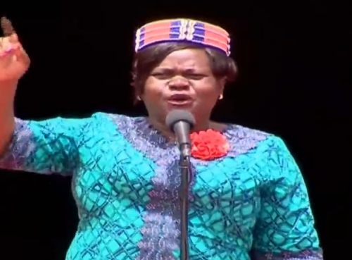 Gladys Wanga during Raila's funeral in JOOUST. PHOTO//Screengrab by People Daily Digital