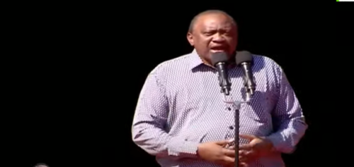 Uhuru Kenyatta during the State Funeral of Raila Odinga at JOOST. PHOTO/ Screengrab by People Daily Digital