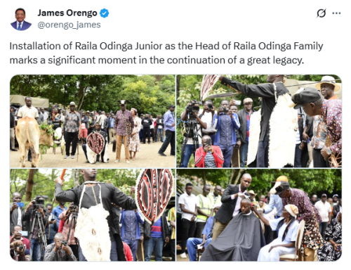 X post by James Orengo. PHOTO/Screengrab by People Daily Digital