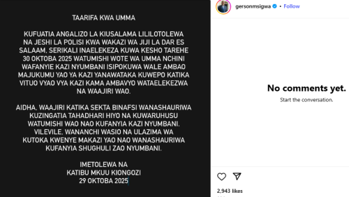 Instagram post by Gerson Msigwa. PHOTO/Screengrab by People Daily Digital