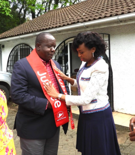Fred Matiangi while at the jubilee headquarters after being apointed as the party's flagbearer. PHOTO//Screengrab by People Daily Digital/https://www.facebook.com/photo/?fbid=1196551688952046&set=pcb.1196551812285367
