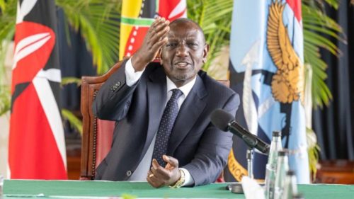 President William Ruto gestures during a meeting with Kitui leaders at State House. PHOTO./https://www.facebook.com/williamsamoei