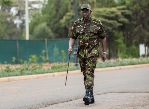 President Ruto apearing in full combat gear. PHOTO//Statehouse