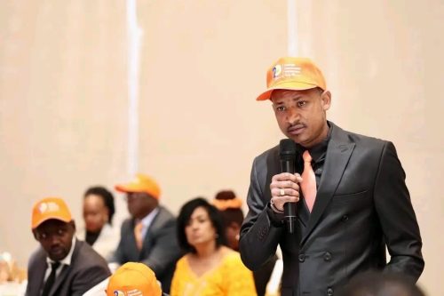 Embakasi East MP Babu Owino addressing ODM members. PHOTO/@HEBabuOwino