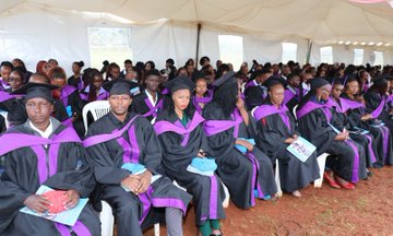 Graduates during the 37th Graduation Ceremony of Sister Leonella Consolata Medical College (SLCMC) in Kiganjo, Nyeri County on Friday, October 31, 2025. PHOTO/@MOH_Kenya