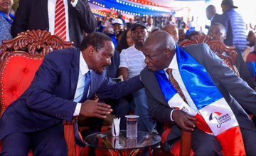 Rigathi Gachagua and Kalonzo Musyoka during the Wiper Party NDC on Friday, October 10, 2025 at Uhuru Park. PHOTO/@rigathi