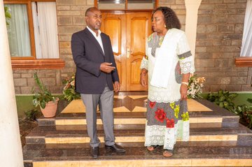 Junet Mohamed with Mama Ida Odinga in Bondo on Tuesday, October 28, 2025. PHOTO/@JunetMohamed