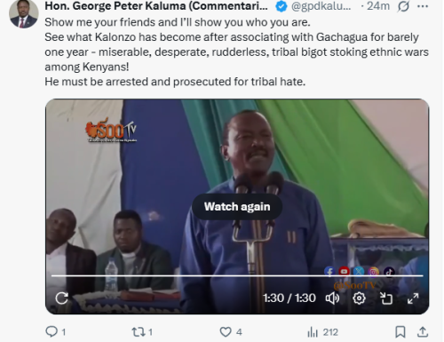 Statement of MP Peter Kaluma calling for Kalonzo Mjusyoka's arrest over hate speech on Monday, October 13, 2025. PHOTO/Screen grab by People Daily Digital/@gpdkaluma