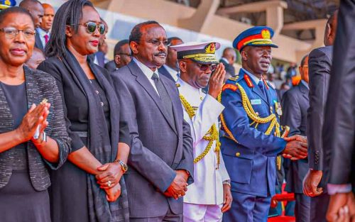 Kalonzo Musyoka during Raila Odinga's state funeral at Nyayo Stadium on Friday, October 17, 2025. PHOTO/@skmusyoka