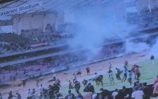 Teargas at Kasarani Stadium as crowds overpower police in Raila’s body viewing
