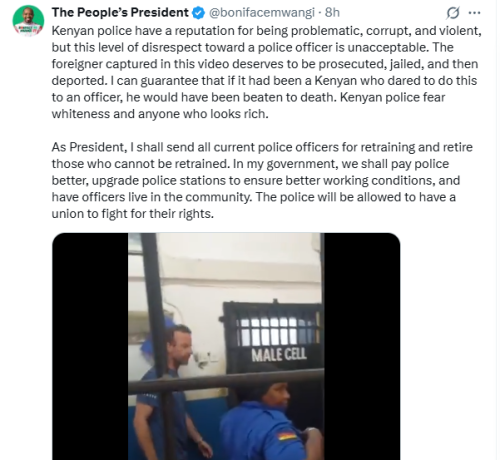 Statement of Boniface Mwangi on the assault incident against the police. PHOTO/Screengrab by People Daily Digital/@bonifacemwangi