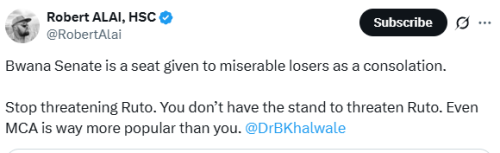 Statement of Robert Alai responding to Boni Khalwale on the 2027 presidential election. PHOTO/Screengrab by People Daily Digital/@RobertAlai