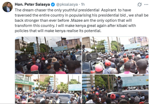 Statement of Mumias East MP Peter Salasya on his presidential ambitions. PHOTO/Screengrab by People Daily Digital/@pksalasya