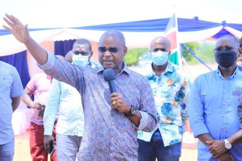 Amason Kingi and his brother, Michael Thoyah Kingi (wearing a black mask), during a past event. PHOTO/https://www.facebook.com/michaeltkingi/Hon. Michael Thoyah