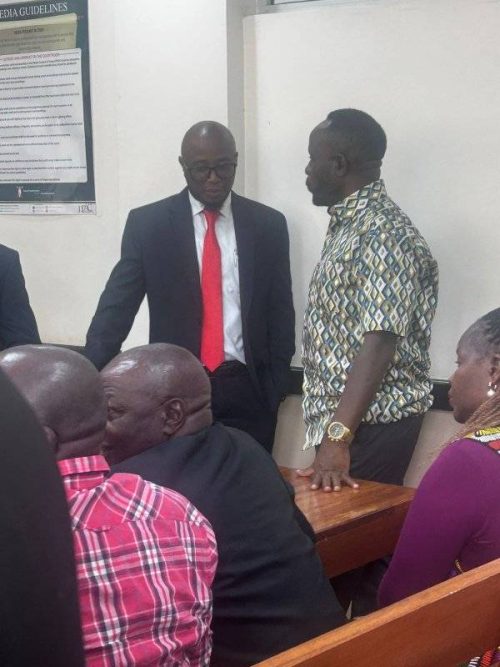 Edgar Busiega while representing George Natembeya in his case at Milimani Law Court. PHOTO//https://www.facebook.com/photo/?fbid=1920497992036102&set=pcb.9896687903733664