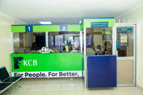 A KCB banking hall with customer service counters and a bank agent section pictured during operations. PHOTO/https://www.facebook.com/KCB Group