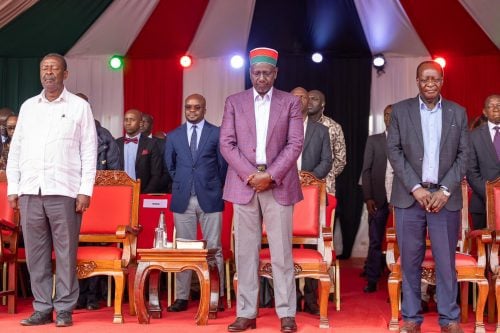 William Ruto and other leaders during the church service in Gamalenga, Vihiga County. PHOTO/https://www.facebook.com/photo/William Samoei Ruto