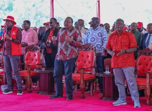 Uhuru Kenyatta during the jubilee's grassroots mobilisation forum. PHOTO//Screengrab by People Daily Digital