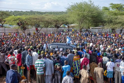 William Ruto during the Laying of the Foundation Stone for Baragoi Modern Market, Samburu County. PHOTO/@WilliamsRuto/X