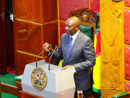 President William Ruto during the state of nation address. PHOTO//https://www.facebook.com/photo?fbid=1309456754555419&set=pcb.1309457477888680
