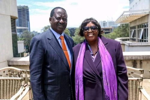 The late Raila Odinga and his sister Beryl Achieng. PHOTO/@MajimajiKenya/X
