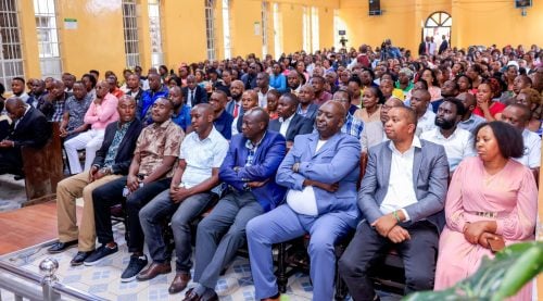 Gachagua and other leaders during the thanksgiving event in Kariobangi North, on Sunday, November 30, 2025. PHOTO/https://www.facebook.com/H.E. Rigathi Gachagua, EGH