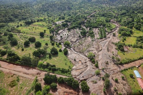 Mudslide devastation from above. PHOTO/@kipmurkomen/X