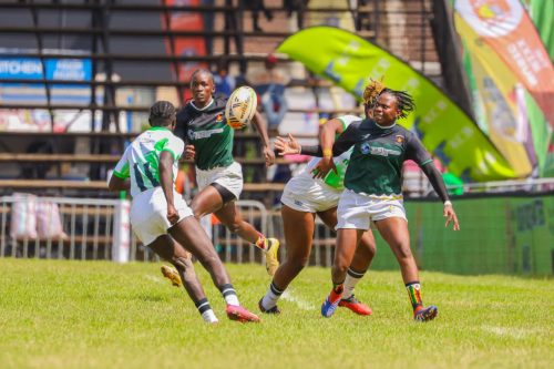 Kenya Lionesses during their quarter-final match against Zimbabwe at the RFUEA Grounds. PHOTO/@SafaricomPLC/X