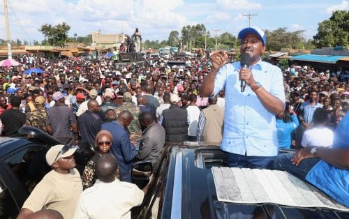 Kalonzo Musyoka during Mbeere North political rally. PHOTO/@skmusyoka/X