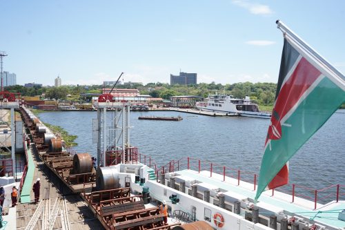 Kenya Railways cargo being loaded onto MV Uhuru. PHOTO/@KenyaRailways_/X