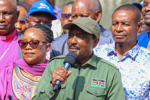 Kalonzo Musyoka speaking during the press conference. PHOTO/@skmusyoka/X