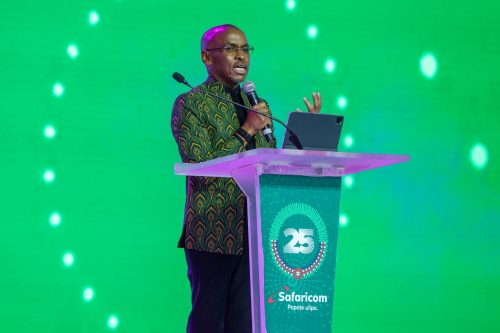Safaricom CEO Peter Ndegwa, during a past event. PHOTO/@SafaricomPLC/X