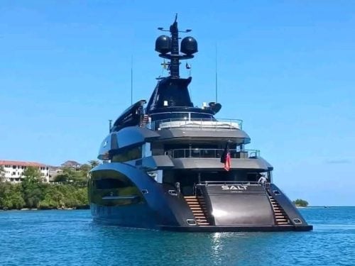 The luxury superyacht docked in Kilifi. PHOTO/@Kaikainaipaa/X