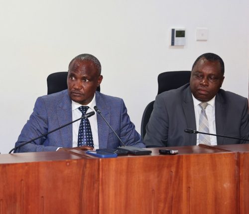 John Mbadi (L) appears before the Parliamentary Committee on November 13, 2025. PHOTO/@KeTreasury/X