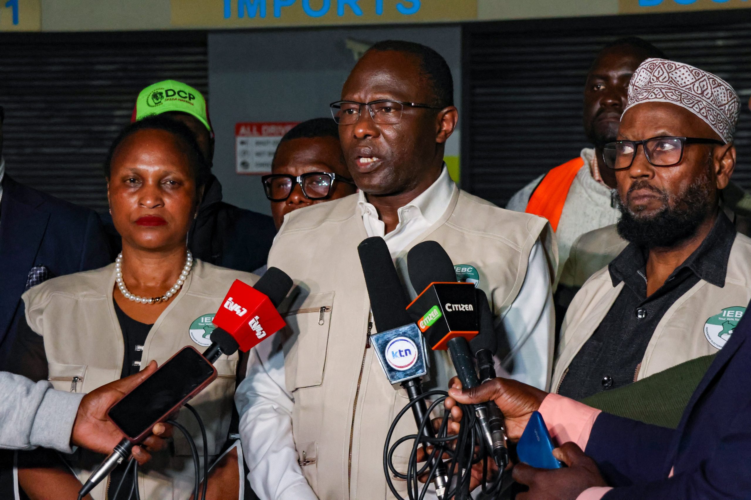 IEBC Chairperson Erastus Ethekon addressing the press after receiving ballot papers ahead of November 27 by-elections. PHOTO/@IEBCKenya/X