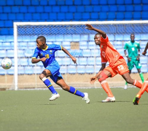 Kenya vs Tanzania U17 during the match in Ethiopia. PHOTO/@Cecafaonline/X