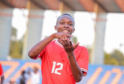 Trevor Nasasiro celebrates after scoring against South Sudan. PHOTO/@husseinmoha/X