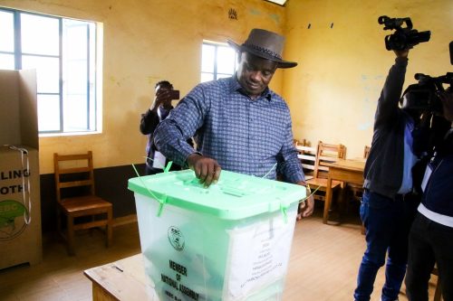 Justin Muturi casts his ballot. PHOTO/@HonJBMuturi/X