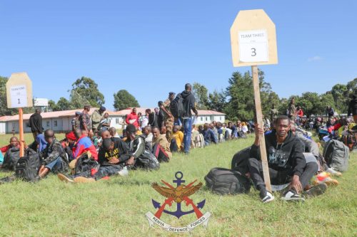 Recruits at DFRTS in Eldoret: PHOTO/@kdfinfo/X