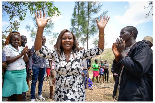 Embu County Governor Cecily Mbarire during the MbeereNorth tour. PHOTO/facebook.com/TheUDAKenya