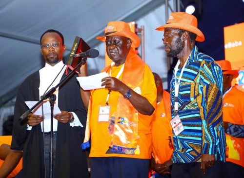 ODM Party leader Oburu Odinga during hisinauguration as a party leader: PHOTO/facebook.com/GladysWanga043