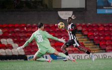 Clarke Oduor scores his first goal for English side Grimsby