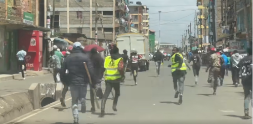 Chaos at Kariobangi North where DCP leader Rigathi Gachagua was leading a church service: PHOTO/Screengrab by People Daily Digital