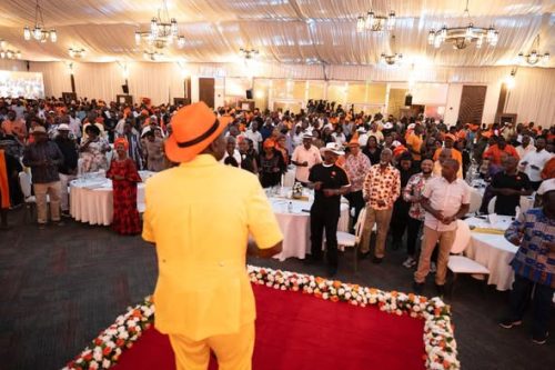 President William Ruto attends the ODM@20 anniversary celebrations in Mombasa on Saturday, November 15, 2025.PHOTO/@WilliamsRuto/X