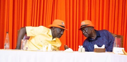 President William Ruto with Senator Oburu Odinga on Saturday, November 15, 2025. PHOTO/@TheODMparty/X