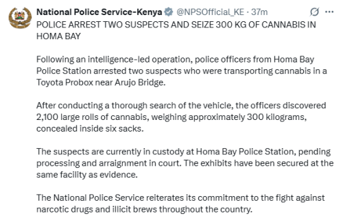 X post by NPS. PHOTO/Screengrab by People Daily Digital