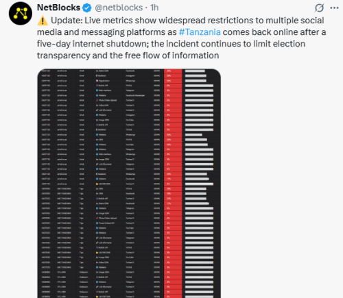 X post by NetBlocks. PHOTO/Screengrab by People Daily Digital