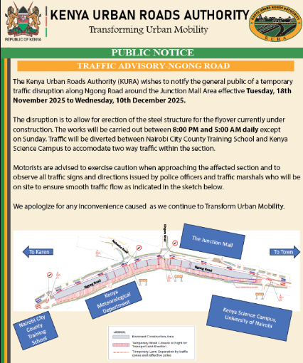 Public notice by KURA. PHOTO/Screengrab by People Daily Digital.